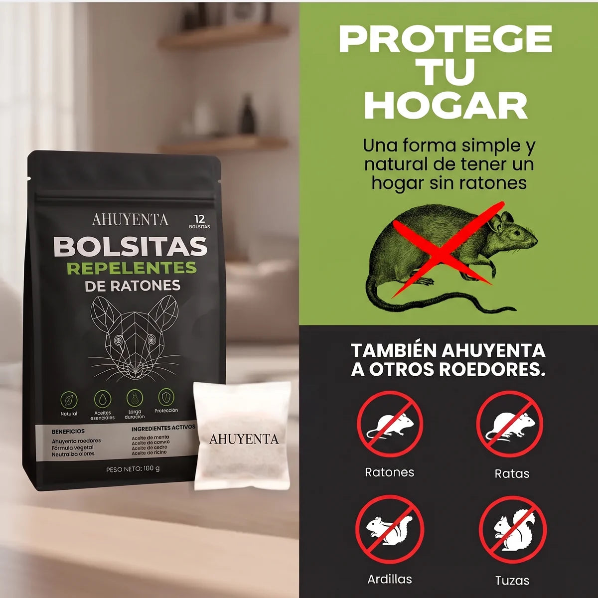 Bolsitas Ahuyenta para proteger tu hogar de ratones y otros roedores
